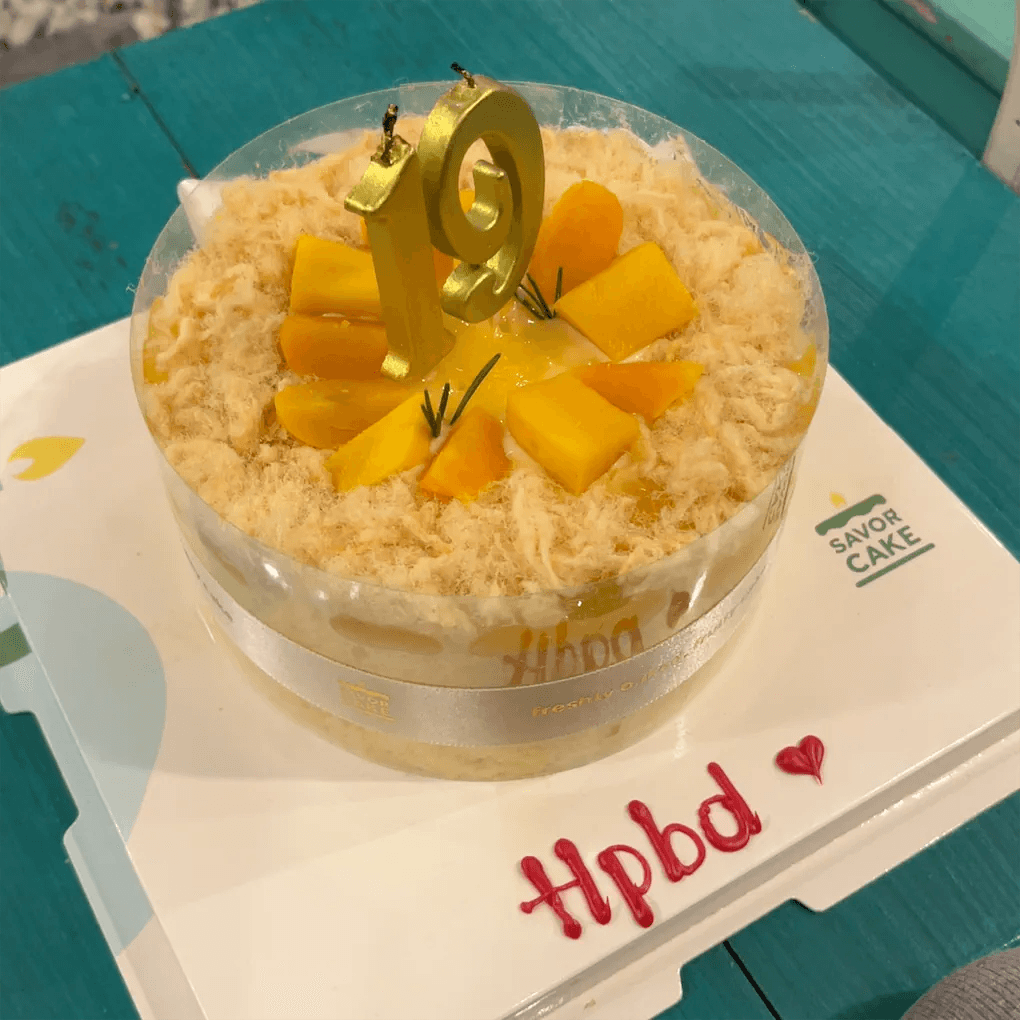 Ảnh feedback đơn 1577466 - (Bánh 1h) Bánh bông lan trứng muối xoài size mini 14x6cm
