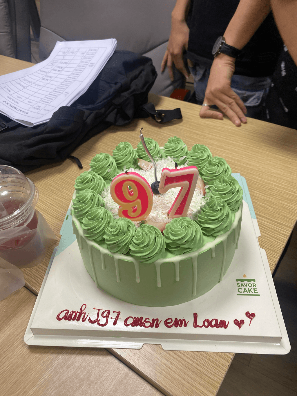 Ảnh feedback đơn 1578698 - Bánh kem Green Tea size nhỏ - 17x8cm
