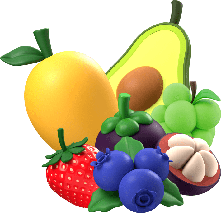 Sử dụng nhiều loại hoa quả tươi nhất: dâu, nho, bơ, xoài, chanh leo, việt quất
